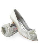 Chaussures talon d'Ivoire de mariée en satin