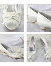 Chaussures talon d'Ivoire de mariée en satin