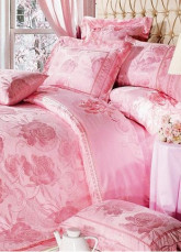 Violet Jacquard floral Drill Satin de coton Literie