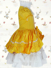 Yellow Short Sleeves Classic Cotton Kids Lolita Dress