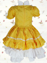 Yellow Short Sleeves Classic Cotton Kids Lolita Dress