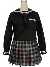 Black Long Sleeves Sailor School Uniform Cosplay Costume