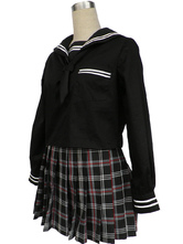 Black Long Sleeves Sailor School Uniform Cosplay Costume