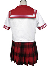 Uniforme scolaire de costume marin de Cosplay rouge en manches courtes