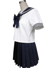 Uniforme scolaire de costume marin de Cosplay en bleu royal et manches courtes 