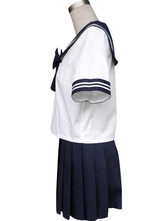 Uniforme scolaire de costume marin de Cosplay en bleu royal et manches courtes 