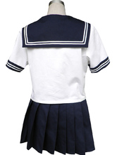 Uniforme scolaire de costume marin de Cosplay en bleu royal et manches courtes 