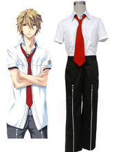 Short Sleeves Red Tie Starry Sky Seigatsu Academy Male Summer Uniform Cosplay Costume