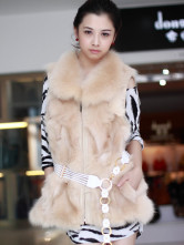 Fox abricot fourrure Ceinture Gilet sans manches