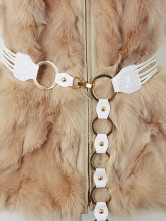 Fox abricot fourrure Ceinture Gilet sans manches