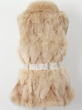 Fox abricot fourrure Ceinture Gilet sans manches