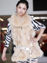 Fox abricot fourrure Ceinture Gilet sans manches
