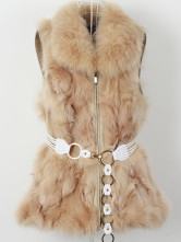 Fox abricot fourrure Ceinture Gilet sans manches