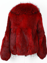 Fourrure Dames Poils Lapin Long Raton Laveur Rouge 