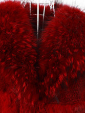 Fourrure Dames Poils Lapin Long Raton Laveur Rouge 
