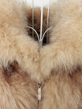 Warm Light Camel gilet sans manches en fourrure de renard