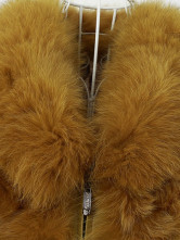 Jaune en fourrure de renard ceinture Gilet sans manches