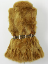Jaune en fourrure de renard ceinture Gilet sans manches
