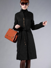 Noir robe de coton manches longues femmes