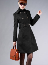 Noir robe de coton manches longues femmes