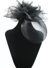 Elegant Flower Black Veil Net