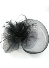 Elegant Flower Black Veil Net