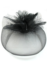 Elegant Flower Black Veil Net