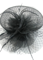 Elegant Flower Black Veil Net