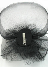 Elegant Flower Black Veil Net