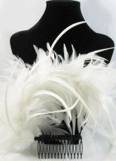 Comb White Plume de mariage pour la mariée
