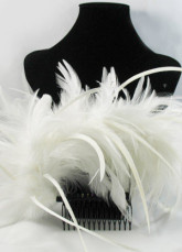 Comb White Plume de mariage pour la mariée