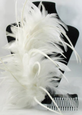 Comb White Plume de mariage pour la mariée