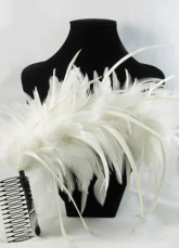Comb White Plume de mariage pour la mariée