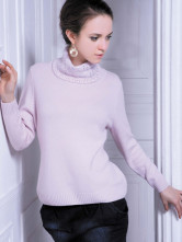 Les femmes Cosy cou Light Purple Polo 100% cachemire  's Chandail