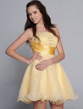 Vestido de raso con cuentas Narciso neto corto de baile Vestido de Fiesta