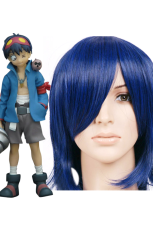 Deep Blue 35cm Gurren Lagann Simon Nylon Cosplay Wig