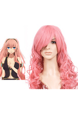 Perruque rose de 80cm en nylon de cosplay de VOCALOID MEGURINE LUKA 
