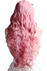 Perruque rose de 80cm en nylon de cosplay de VOCALOID MEGURINE LUKA 