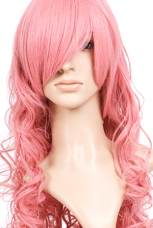 Perruque rose de 80cm en nylon de cosplay de VOCALOID MEGURINE LUKA 