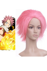 Pink 35cm fairy tail Natsu Dragneel Nylon Cosplay Wig