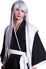 Gris et argent perruque cosplay Nylon 80cm
