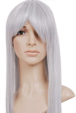 Gris et argent perruque cosplay Nylon 80cm