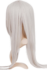 Silver Gray 100cm Katekyō Hitman Reborn! Superbia Squalo Cosplay Wig