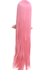 Perruque de cosplay rose et droite de 80cm en nylon   