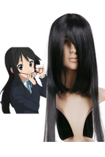 Vivid Black 120cm K-ON!-Akiyama Mio Nylon Cosplay Wig