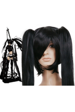 Яркий черно-120см Vocaloid Zatsune Мику / Black Rock Shooter нейлона Cosplay Парик