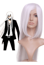 Vivid Silver 120cm Katekyō Hitman Reborn!-Superbia Squalo Nylon Cosplay Wig
