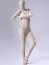 Alluring Beige Unisex Silk Lycra Sheer Zentai Suit
