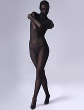 Classic Unisex Black Sheer Silk Lycra Zentai Suit