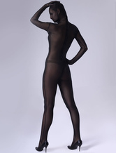 Classic Unisex Black Sheer Silk Lycra Zentai Suit